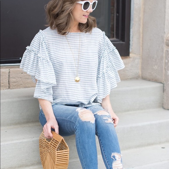 Who what wear ruffle sleeve top - Picture 3 of 4